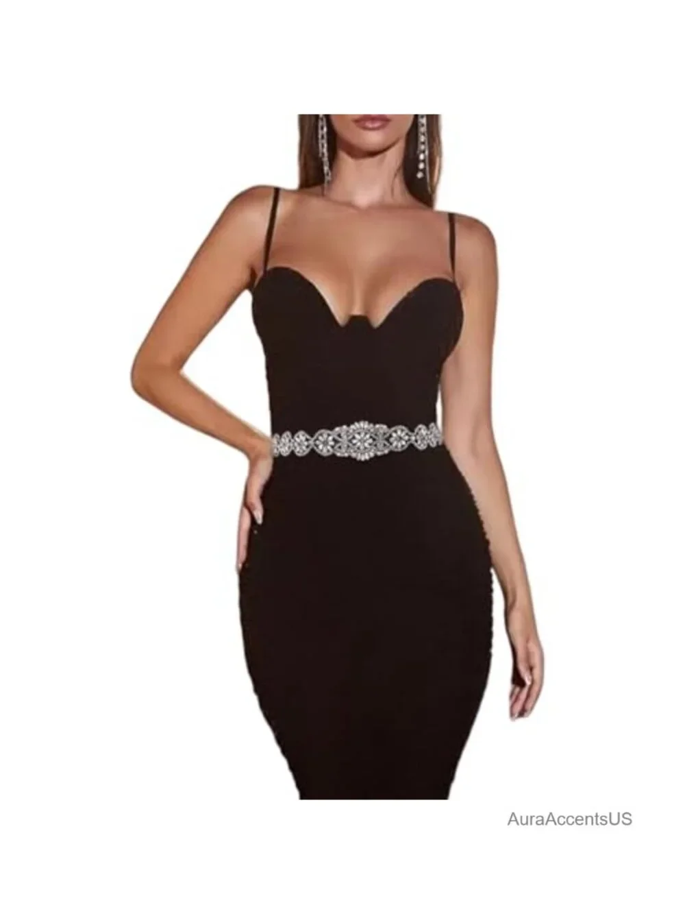 Rhinestone Crystal Belt Sash Wedding Waist Belt for Women